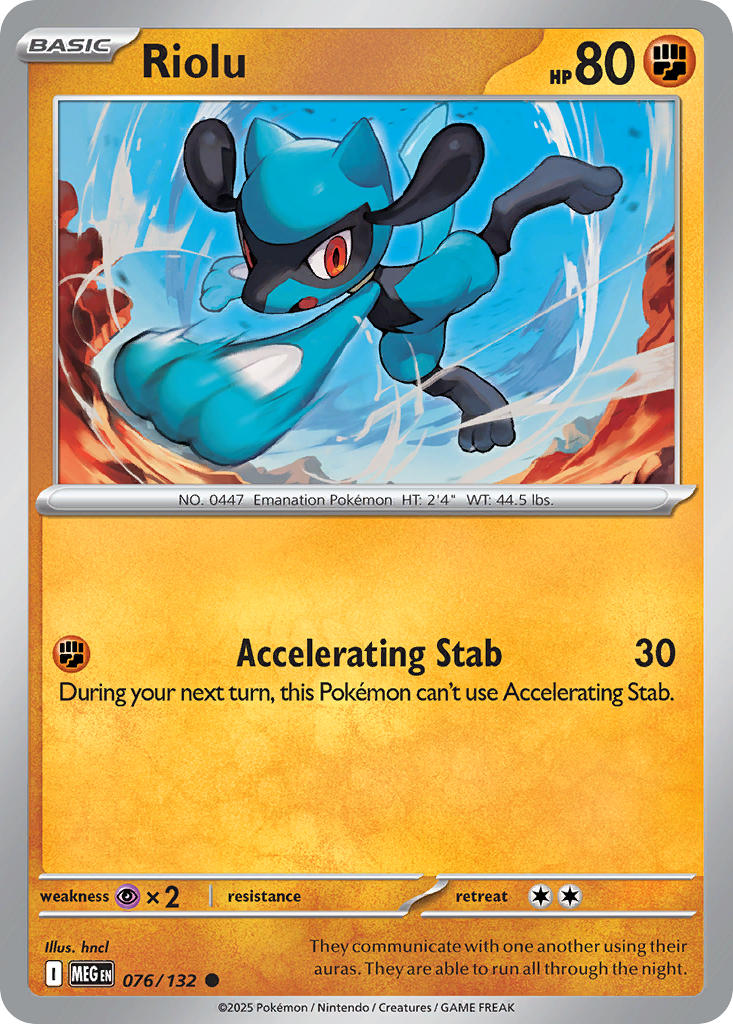 Riolu - 076/132 - Mega Evolution – Card Cavern Trading Cards, LLC