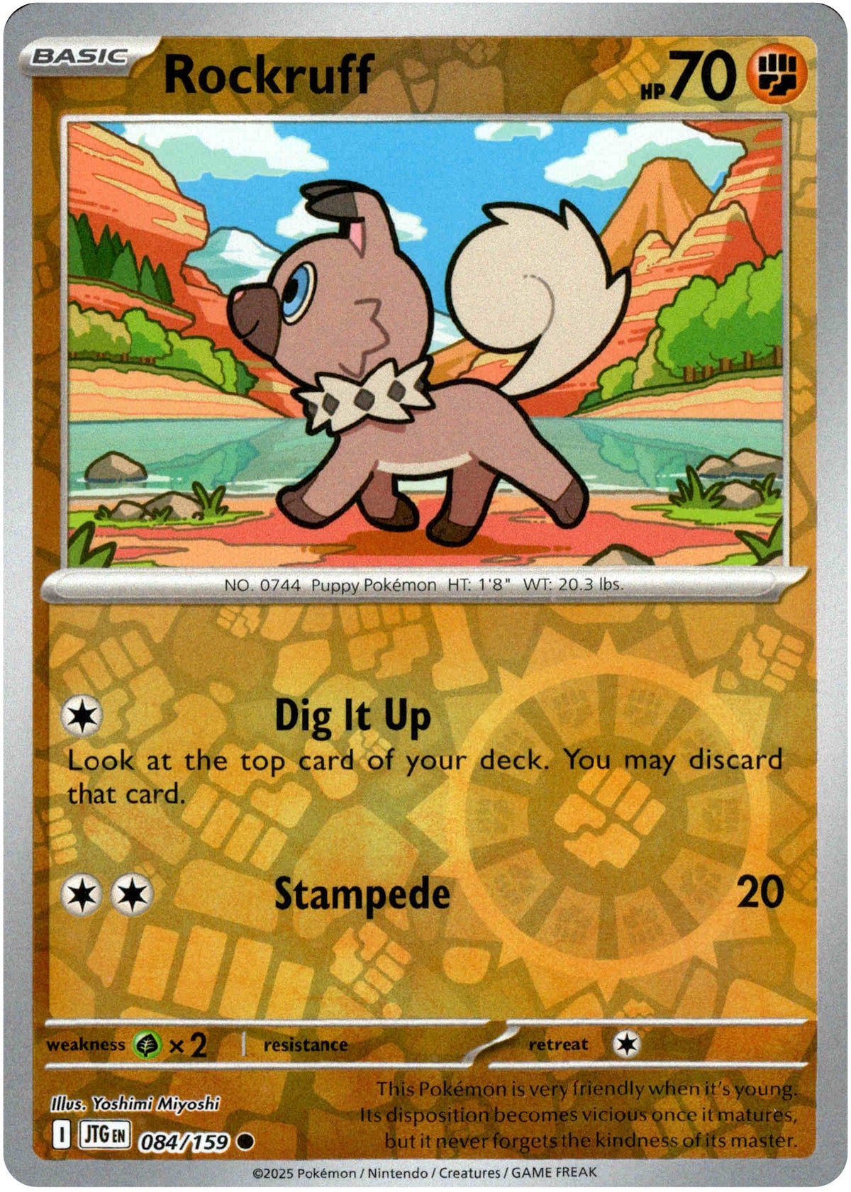 Rockruff - 084/159 - Journey Together - Reverse Holo - Card Cavern