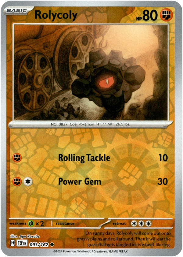 Rolycoly - 093/162 - Temporal Forces - Reverse Holo - Card Cavern