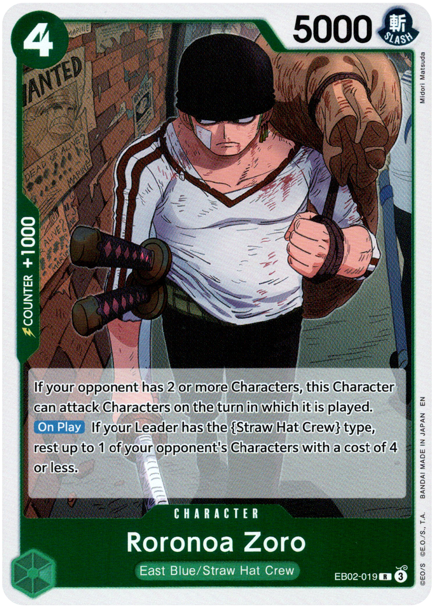 Roronoa Zoro - EB02-019 R - Anime 25th Collection - Foil - Card Cavern