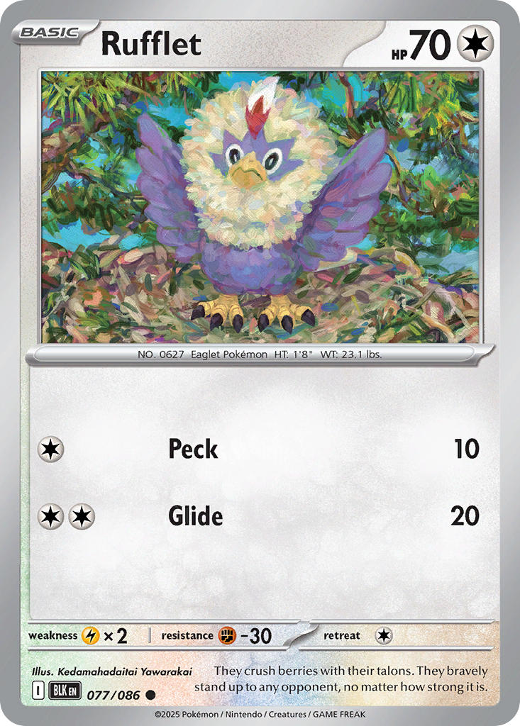 Rufflet - 077/086 - Black Bolt - Card Cavern