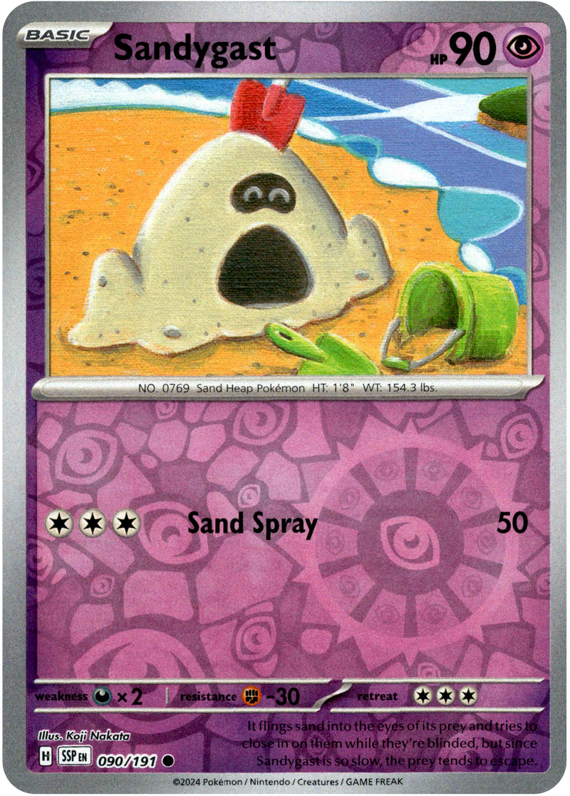 Sandygast - 090/191 - Surging Sparks - Reverse Holo Card Cavern Trading Cards, LLC Sandygast - 090/191 - Surging Sparks - Reverse Holo Card Cavern Trading Cards, LLC