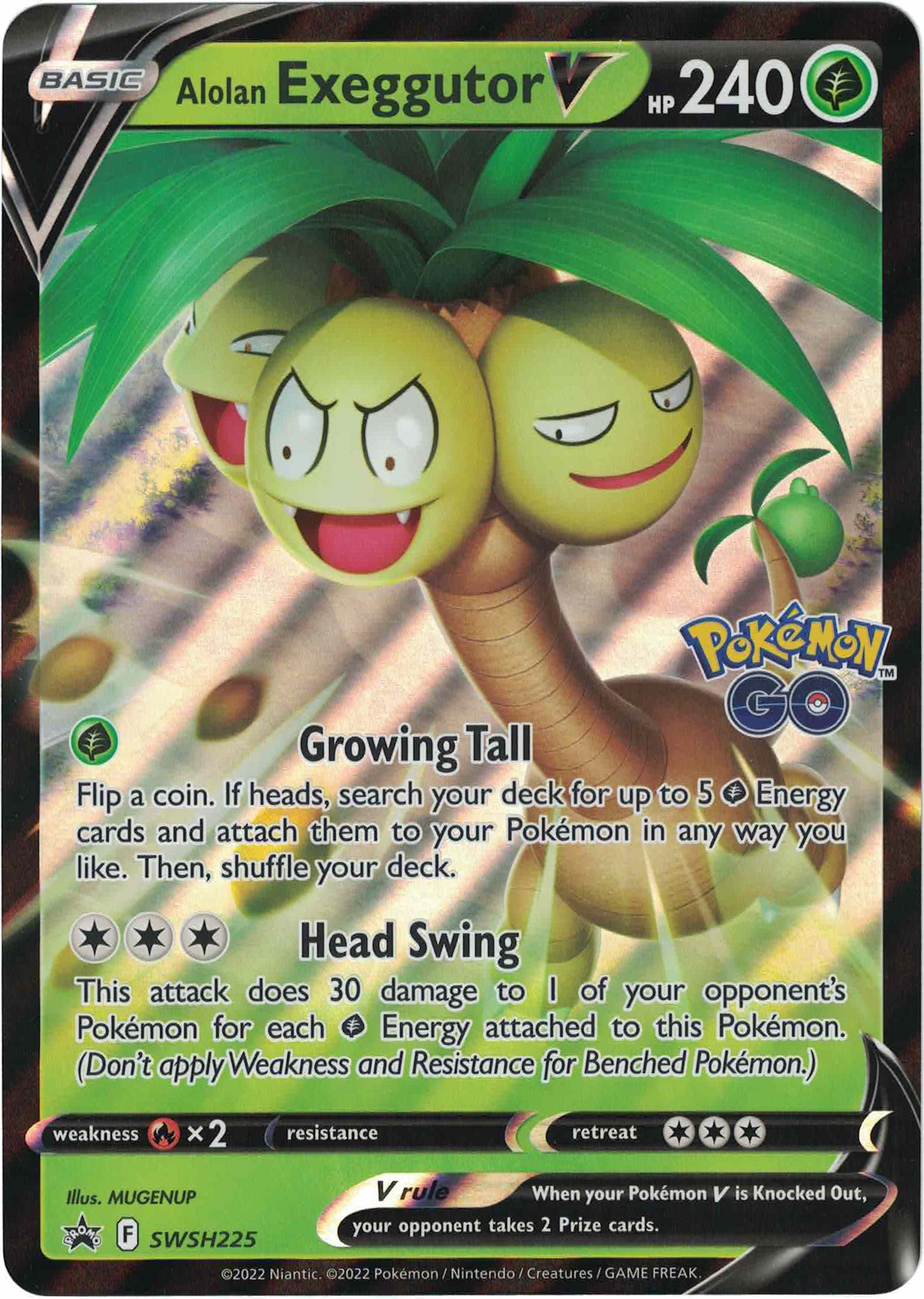 Alolan Exeggutor V - SWSH225 - Jumbo Card - Card Cavern