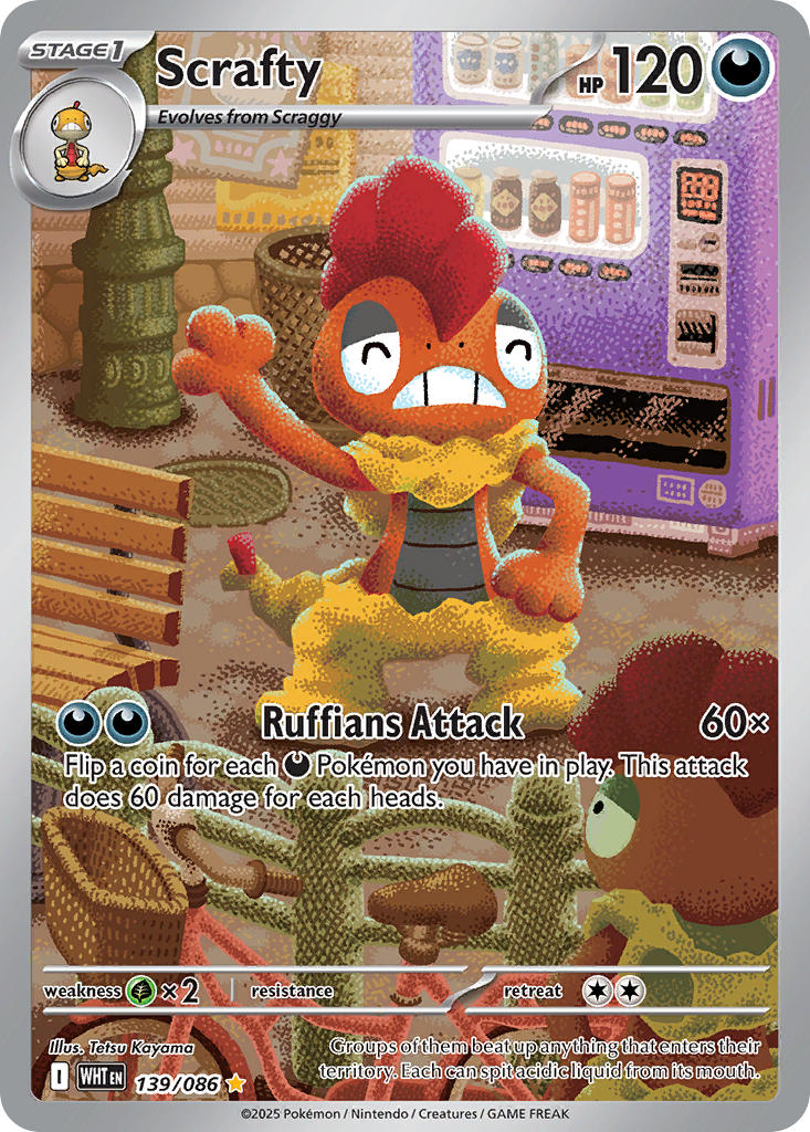 Scrafty - 139/086 - White Flare - Holo - Card Cavern