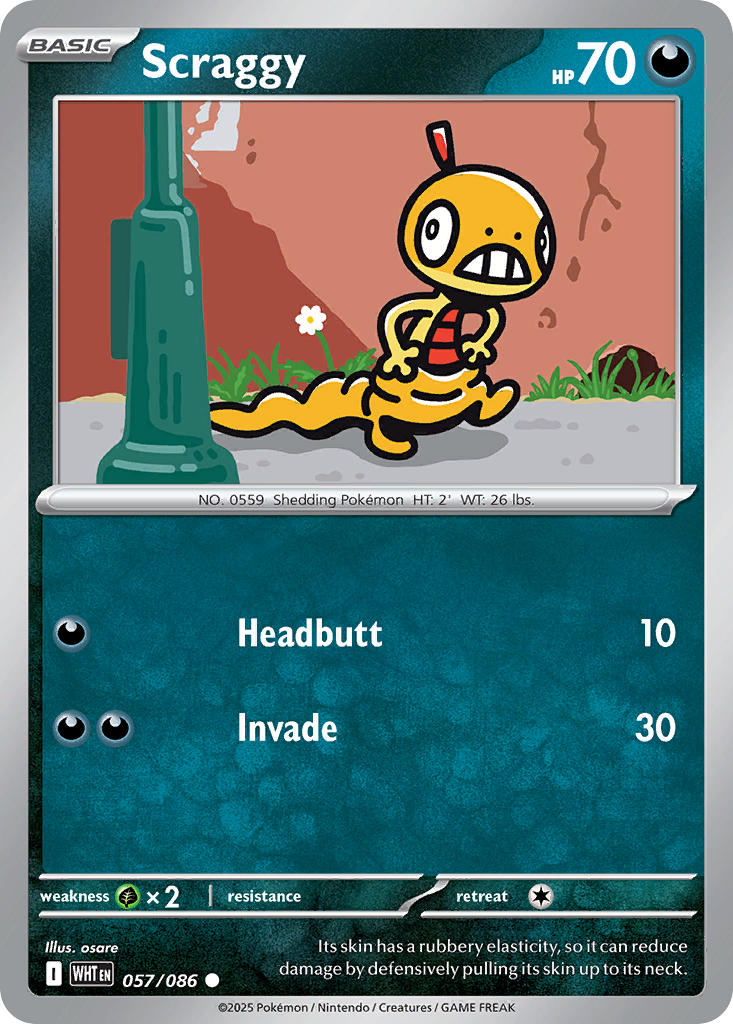 Scraggy - 057/086 - White Flare - Card Cavern