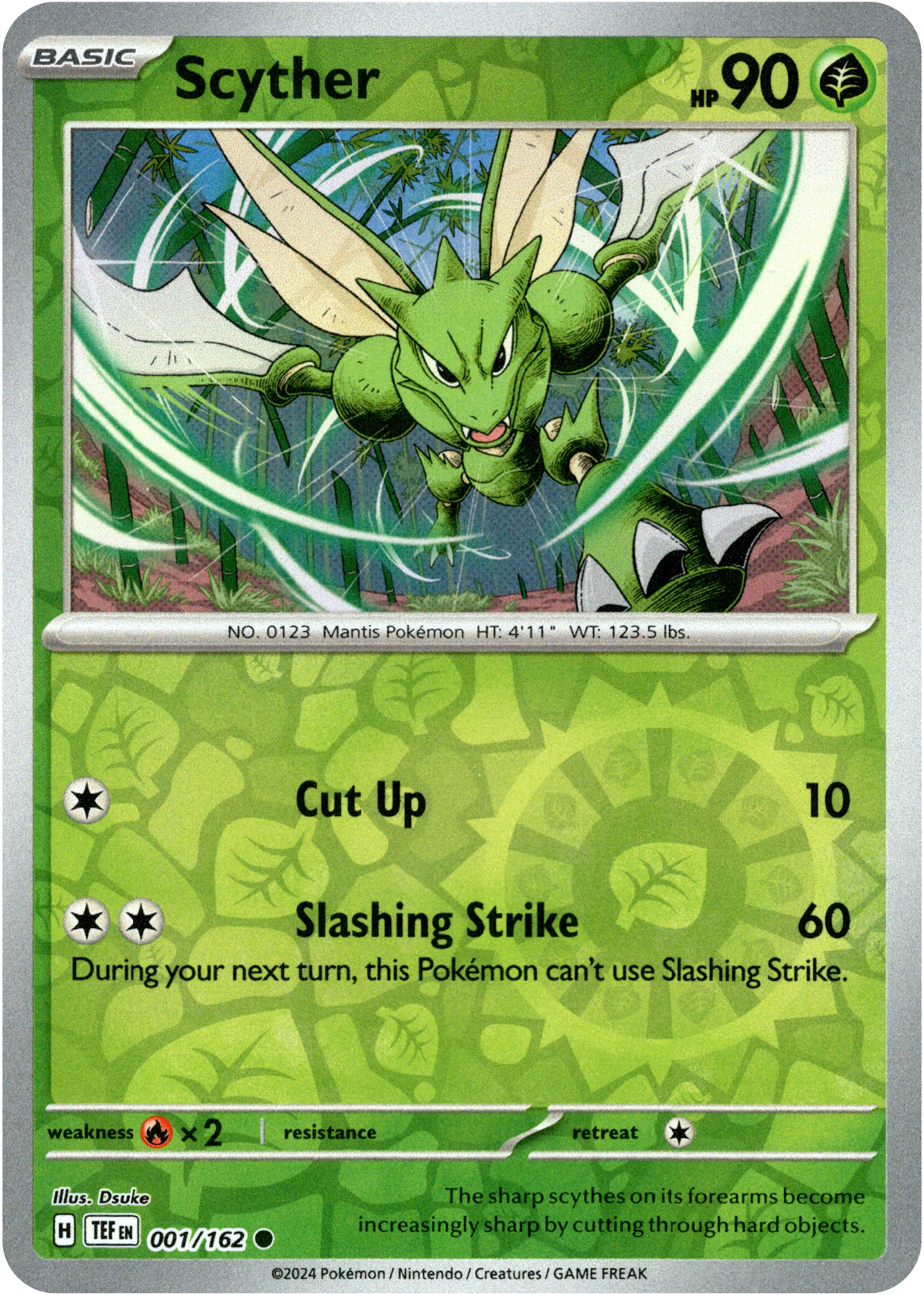Scyther - 001/162 - Temporal Forces - Reverse Holo - Card Cavern