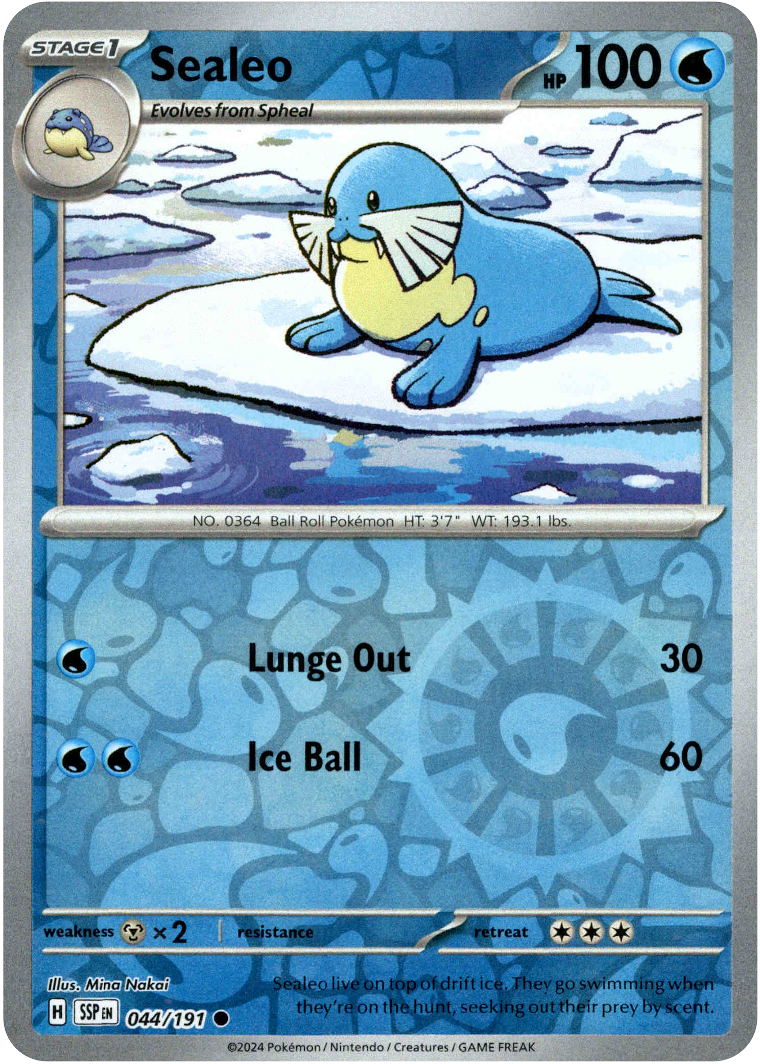 Sealeo - 044/191 - Surging Sparks - Reverse Holo - Card Cavern