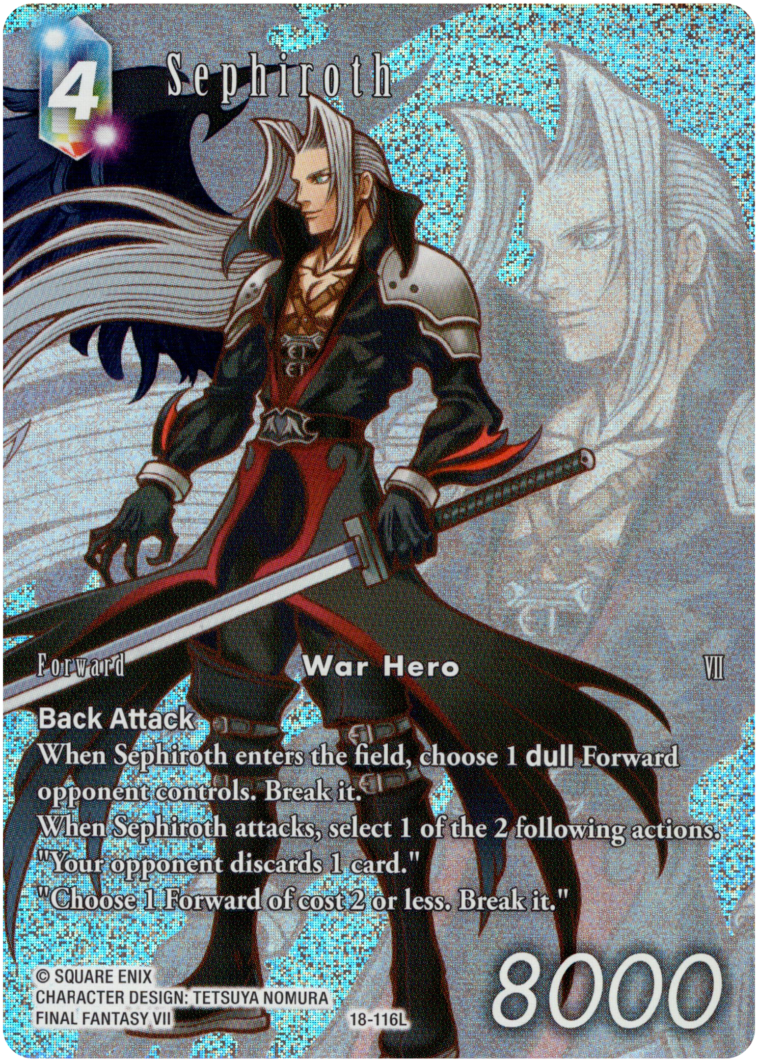 Sephiroth Full Art Reprint - 18-116L - Hidden Hope - Foil - Card Cavern