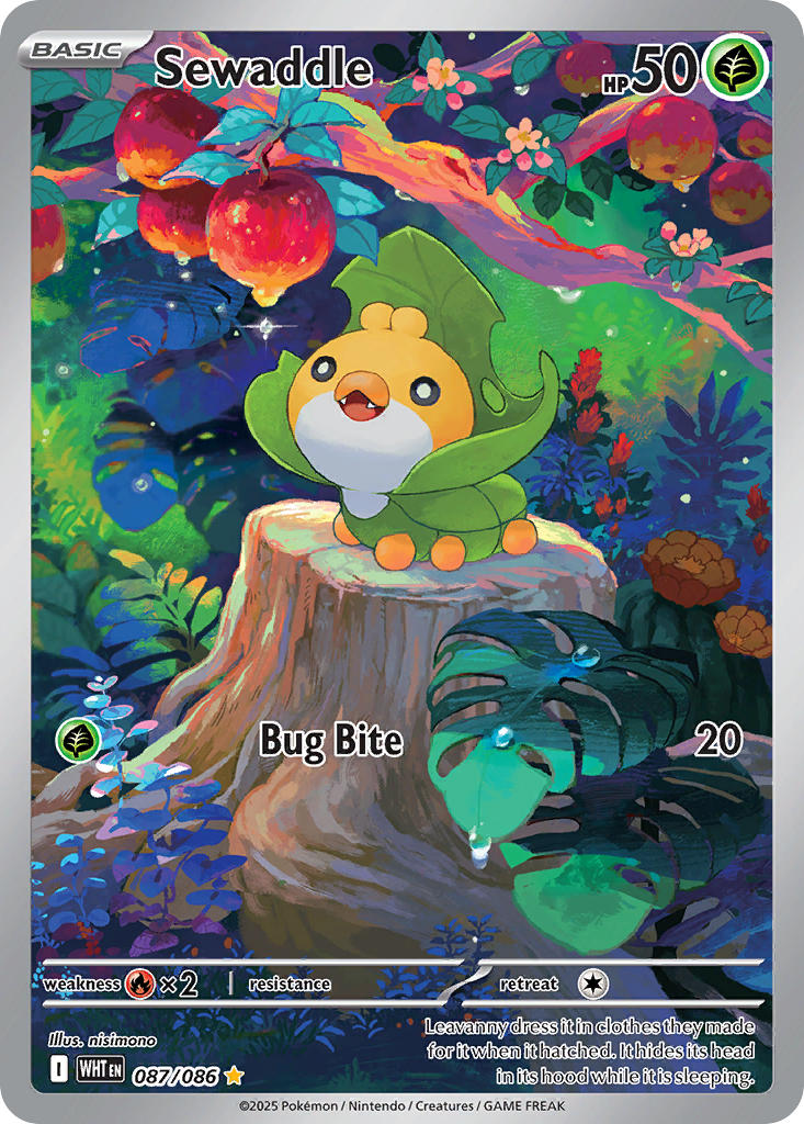 Sewaddle - 087/086 - White Flare - Holo - Card Cavern