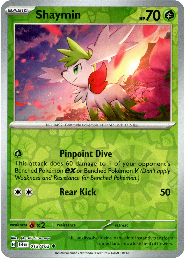 Shaymin - 013/162 - Temporal Forces - Reverse Holo - Card Cavern