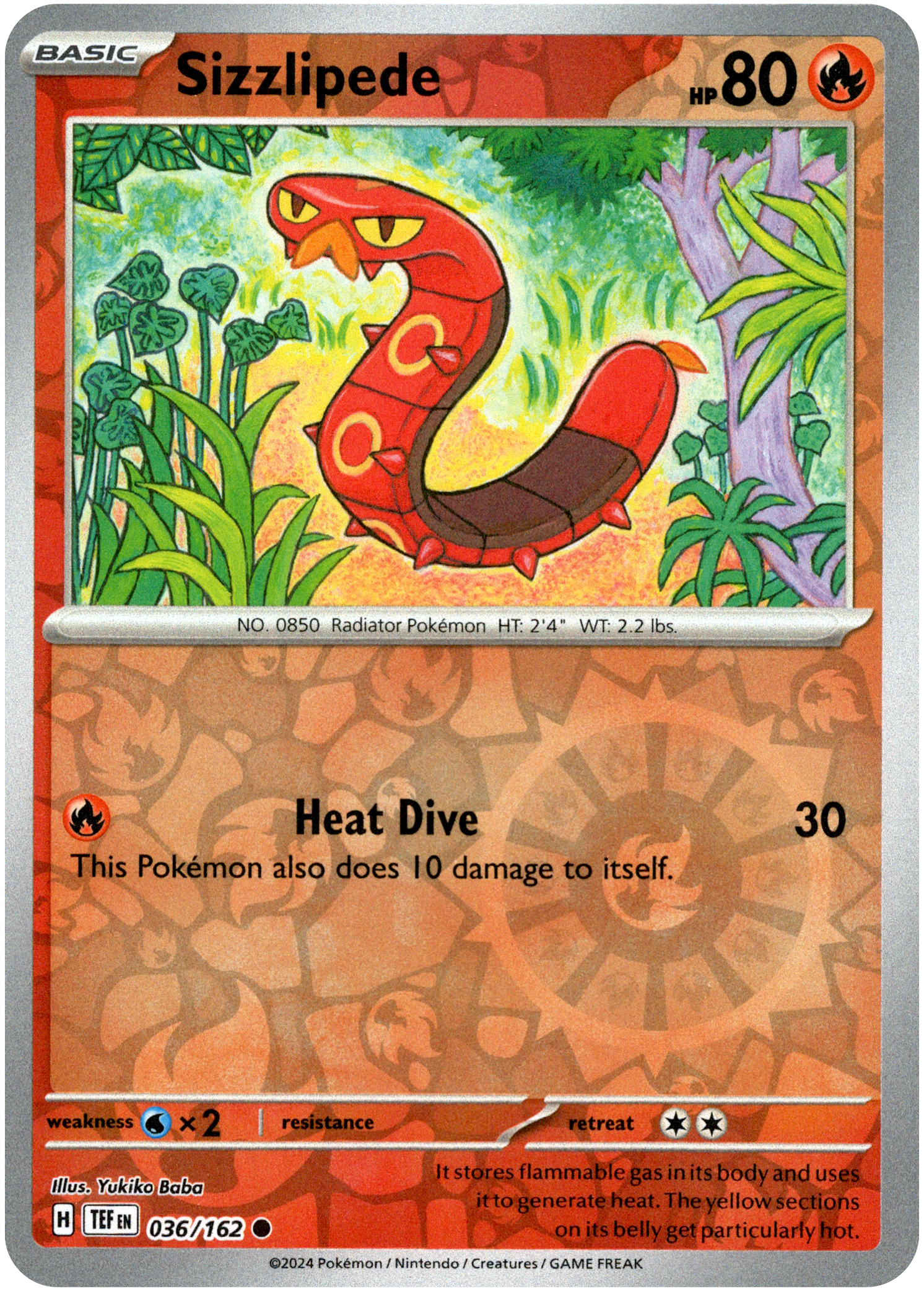 Sizzlipede - 036/162 - Temporal Forces - Reverse Holo - Card Cavern