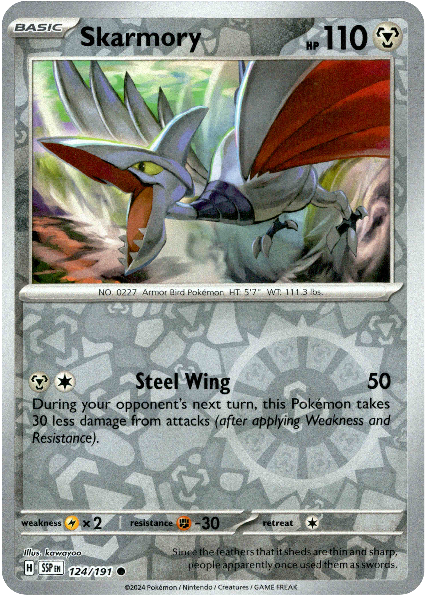 Skarmory - 124/191 - Surging Sparks - Reverse Holo - Card Cavern