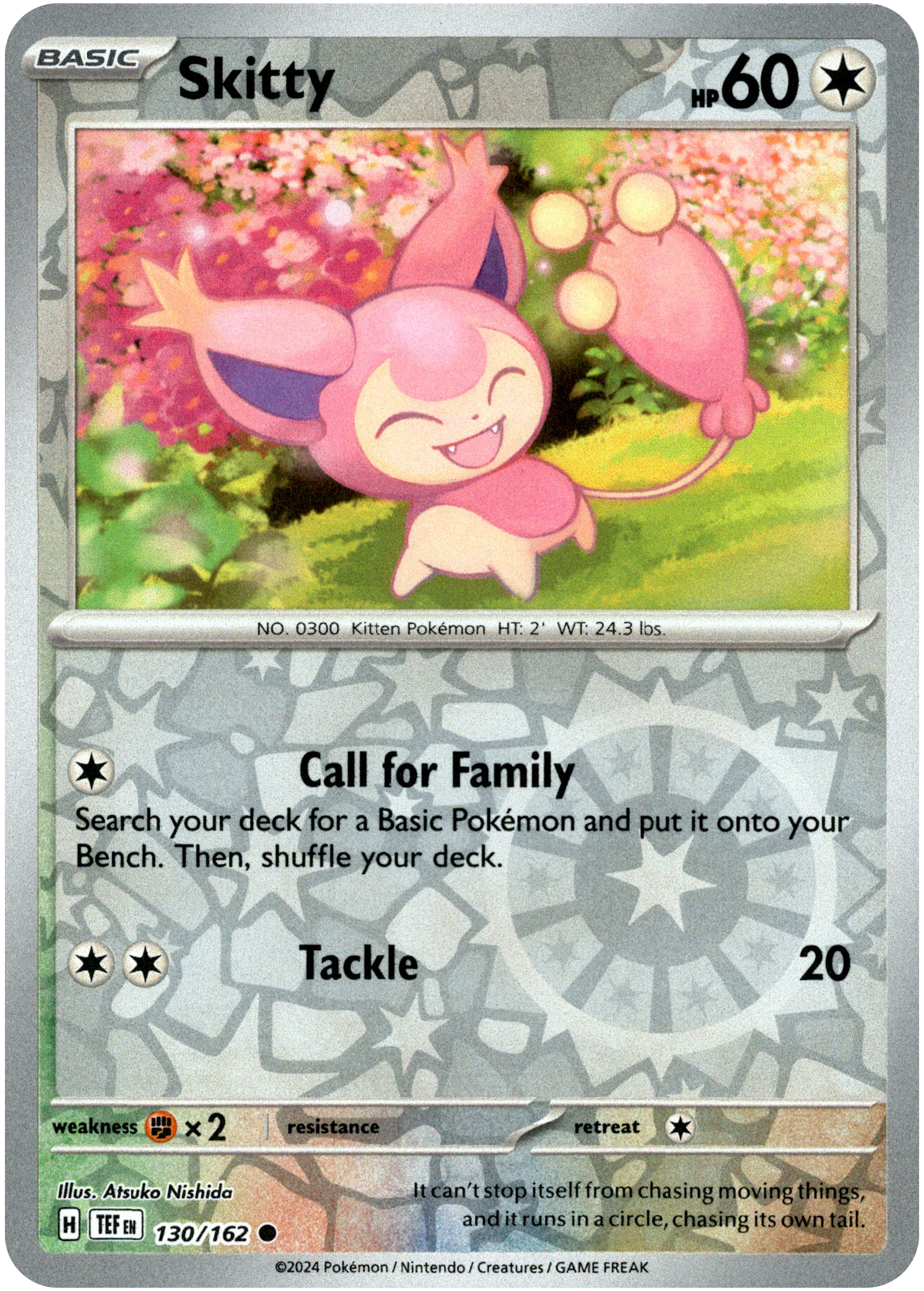 Skitty - 130/162 - Temporal Forces - Reverse Holo - Card Cavern