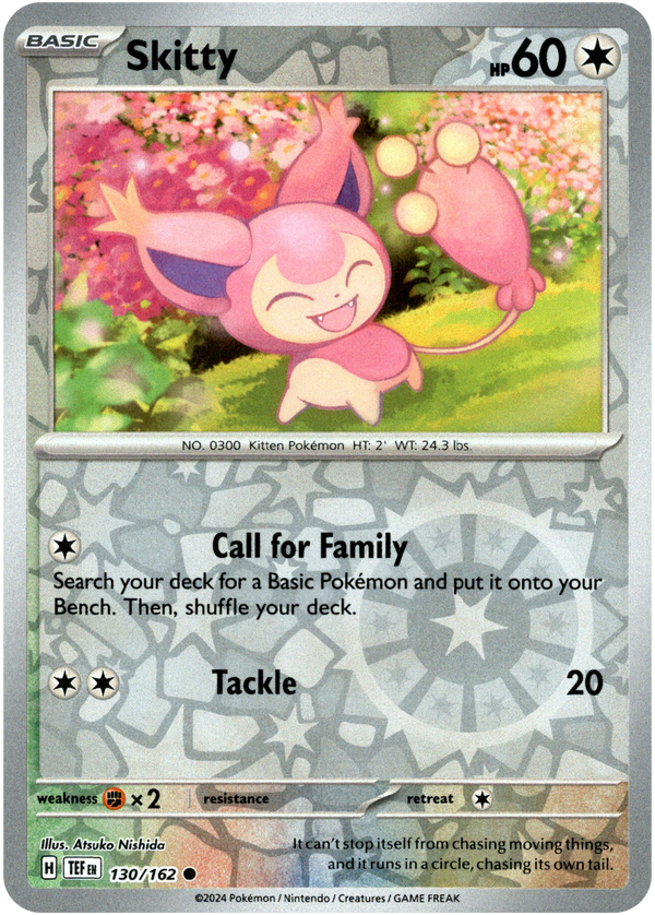 Skitty - 130/162 - Temporal Forces - Reverse Holo - Card Cavern