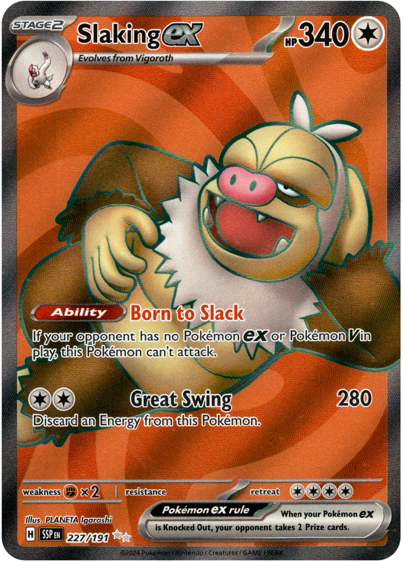 227 197 pokemon card Slaking ex - 227/191 - Surging Sparks