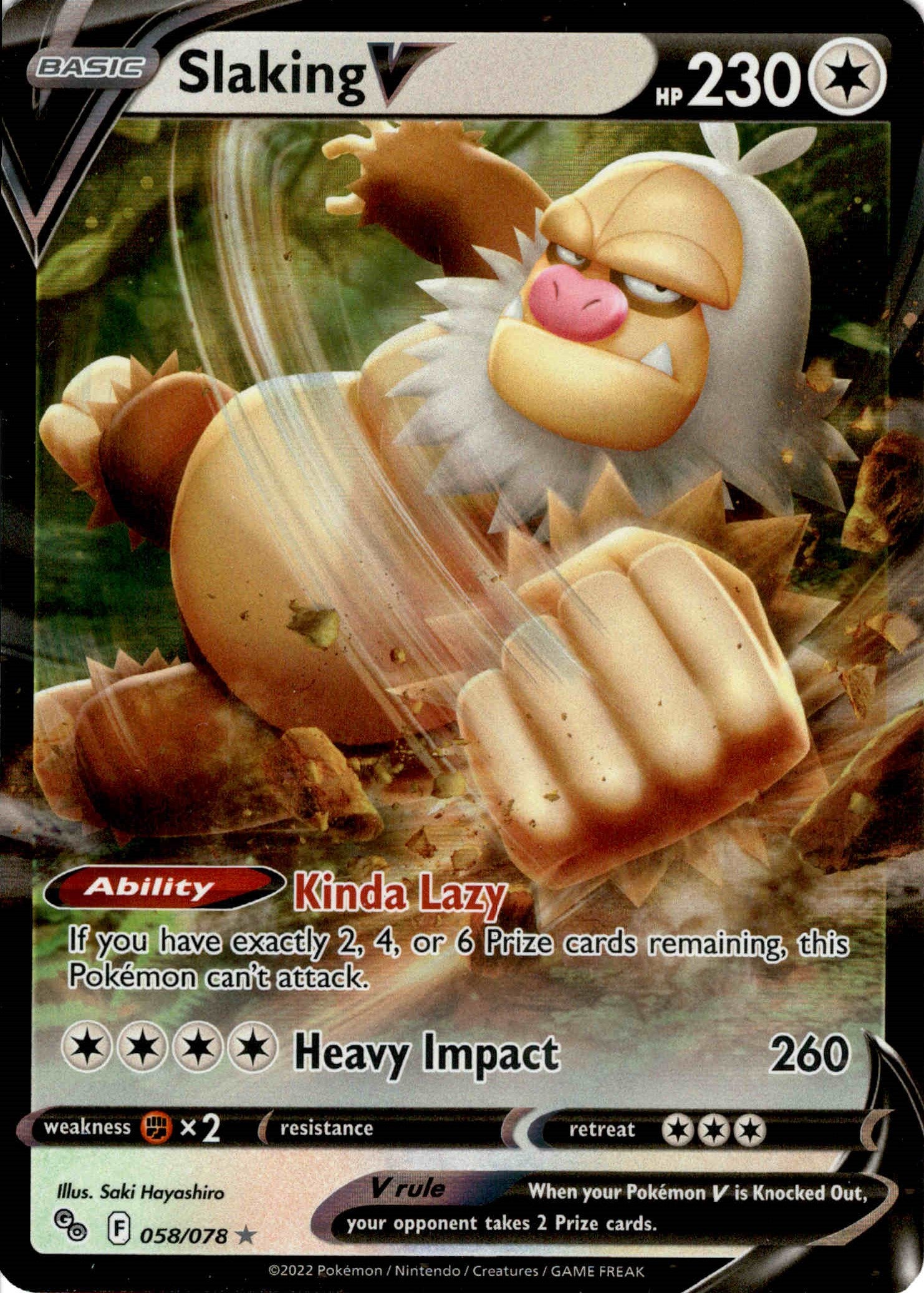 Slaking V - 058/078 - Pokemon Go - Holo - Card Cavern