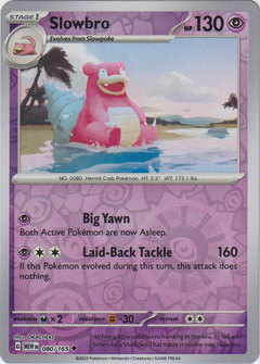 Slowbro - 080/165 - Scarlet & Violet 151 - Reverse Holo - Card Cavern