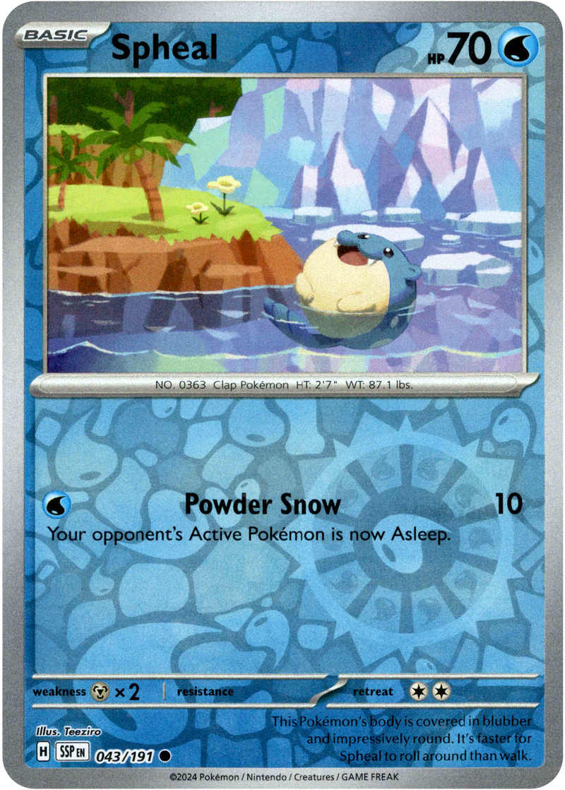 Spheal - 043/191 - Surging Sparks - Reverse Holo - Card Cavern