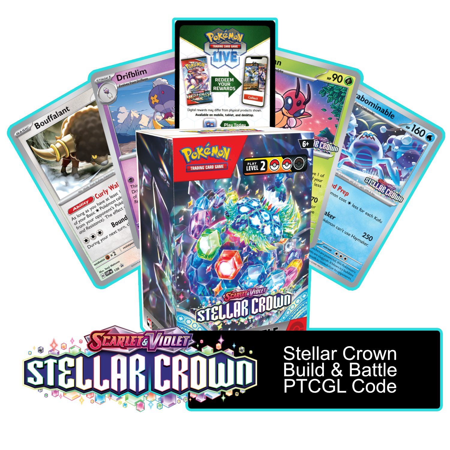 Stellar Crown Build & Battle Box - 1 of 4 Promos - PTCGL Code - Card Cavern