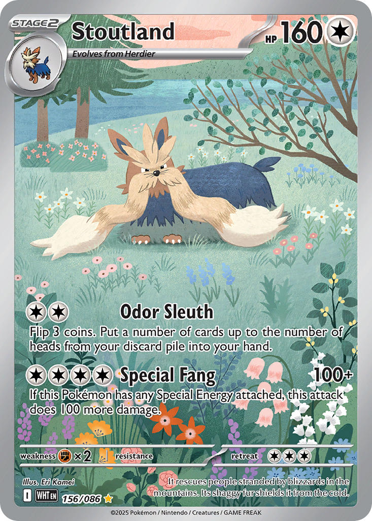 Stoutland - 156/086 - White Flare - Holo - Card Cavern