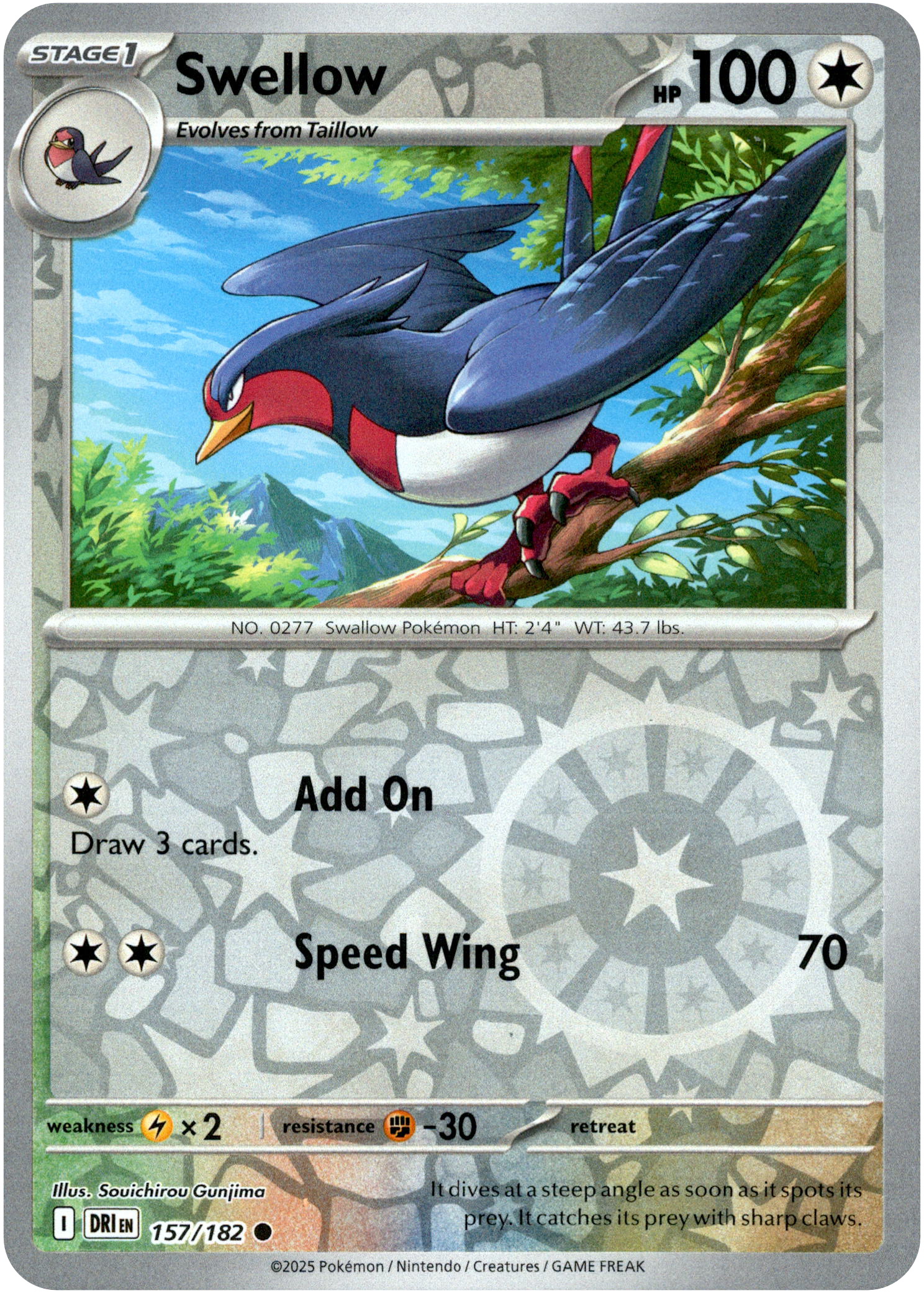 Swellow - 157/182 - Destined Rivals - Reverse Holo - Card Cavern