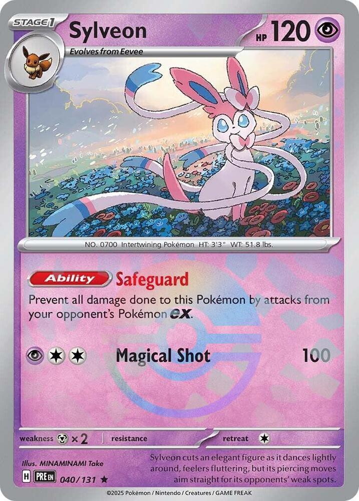Sylveon (Poke Ball Pattern) - 040/131 - Prismatic Evolutions - Holo - Card Cavern