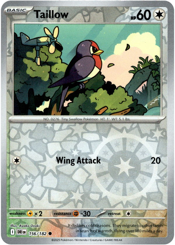 pokemon destined rivals card value Taillow - 156/182 - Destined Rivals