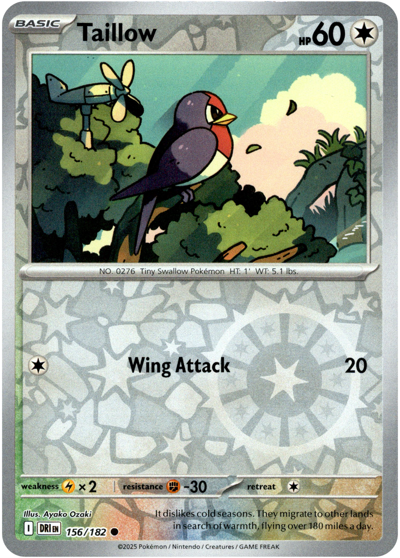 Taillow - 156/182 - Destined Rivals - Reverse Holo Card Cavern Trading Cards, LLC Taillow - 156/182 - Destined Rivals - Reverse Holo Card Cavern Trading Cards, LLC