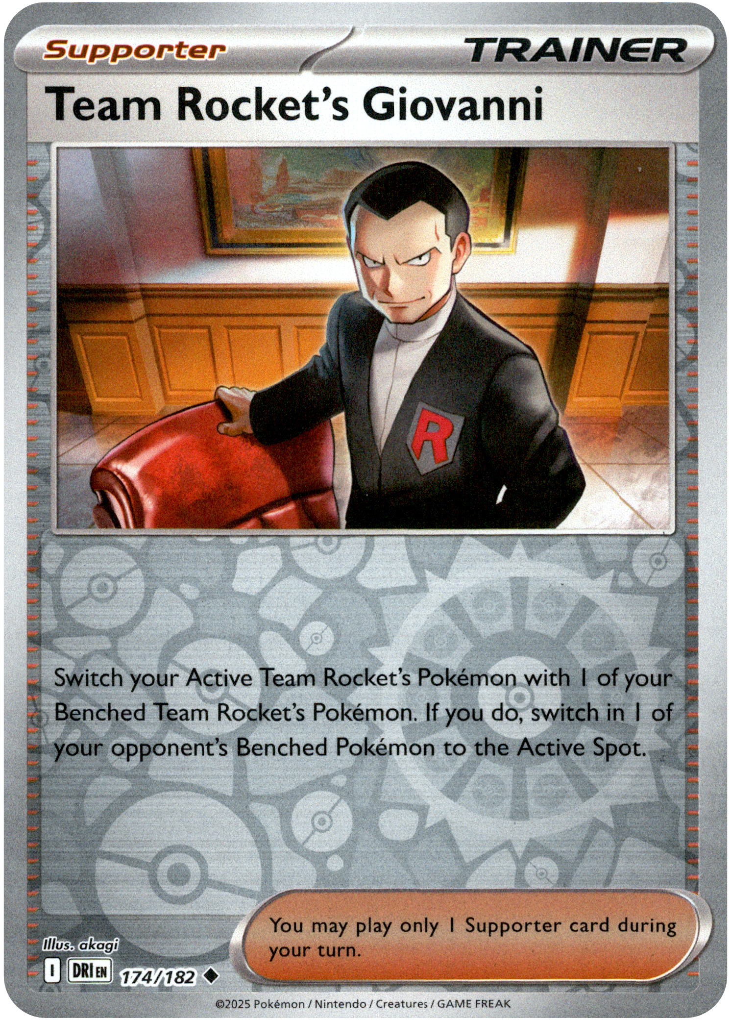 Team Rocket's Giovanni - 174/182 - Destined Rivals - Reverse Holo - Card Cavern