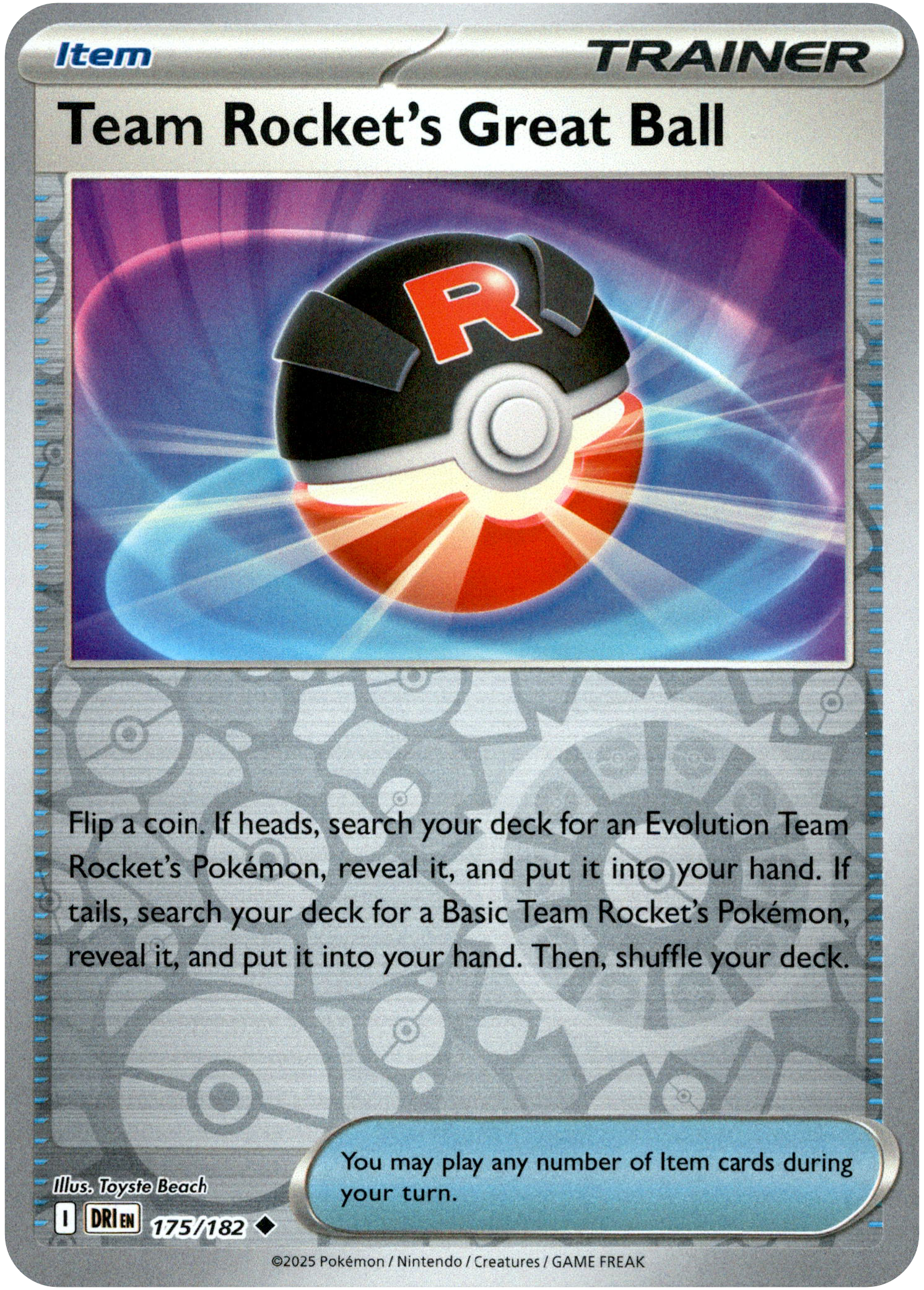 Team Rocket's Great Ball - 175/182 - Destined Rivals - Reverse Holo - Card Cavern