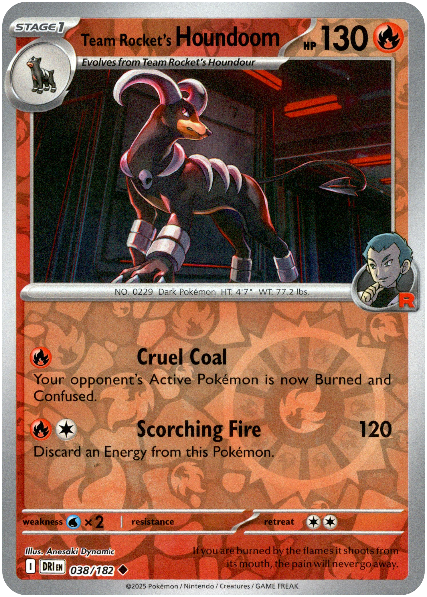 Team Rocket's Houndoom - 038/182 - Destined Rivals - Reverse Holo - Card Cavern
