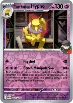 Team Rocket's Hypno - 080/182 - Destined Rivals - Reverse Holo - Card Cavern