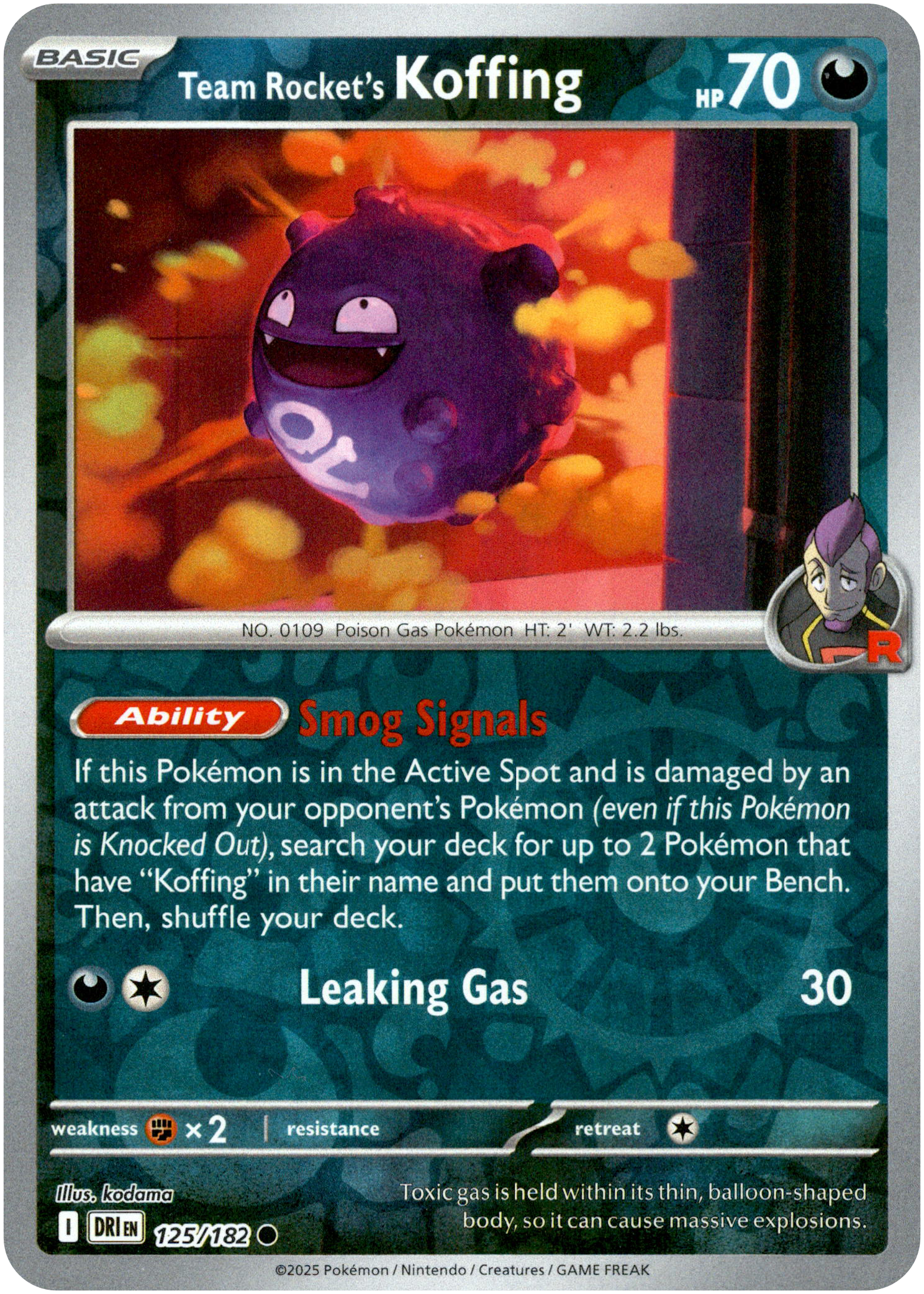 Team Rocket's Koffing - 125/182 - Destined Rivals - Reverse Holo - Card Cavern