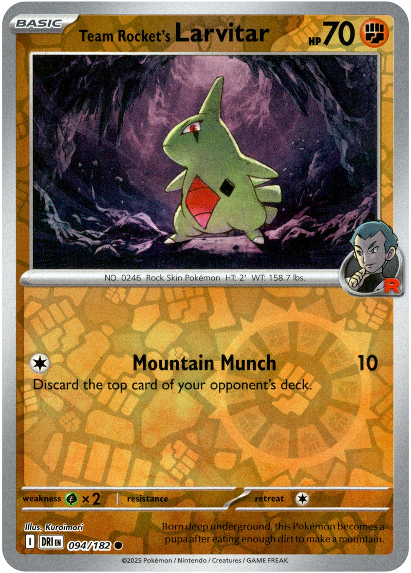 Team Rocket's Larvitar - 094/182 - Destined Rivals - Reverse Holo - Card Cavern