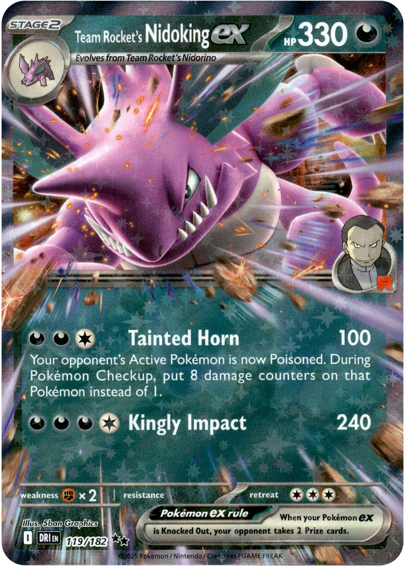 Team Rocket's Nidoking ex - 119/182 - Destined Rivals - Holo - Card Cavern