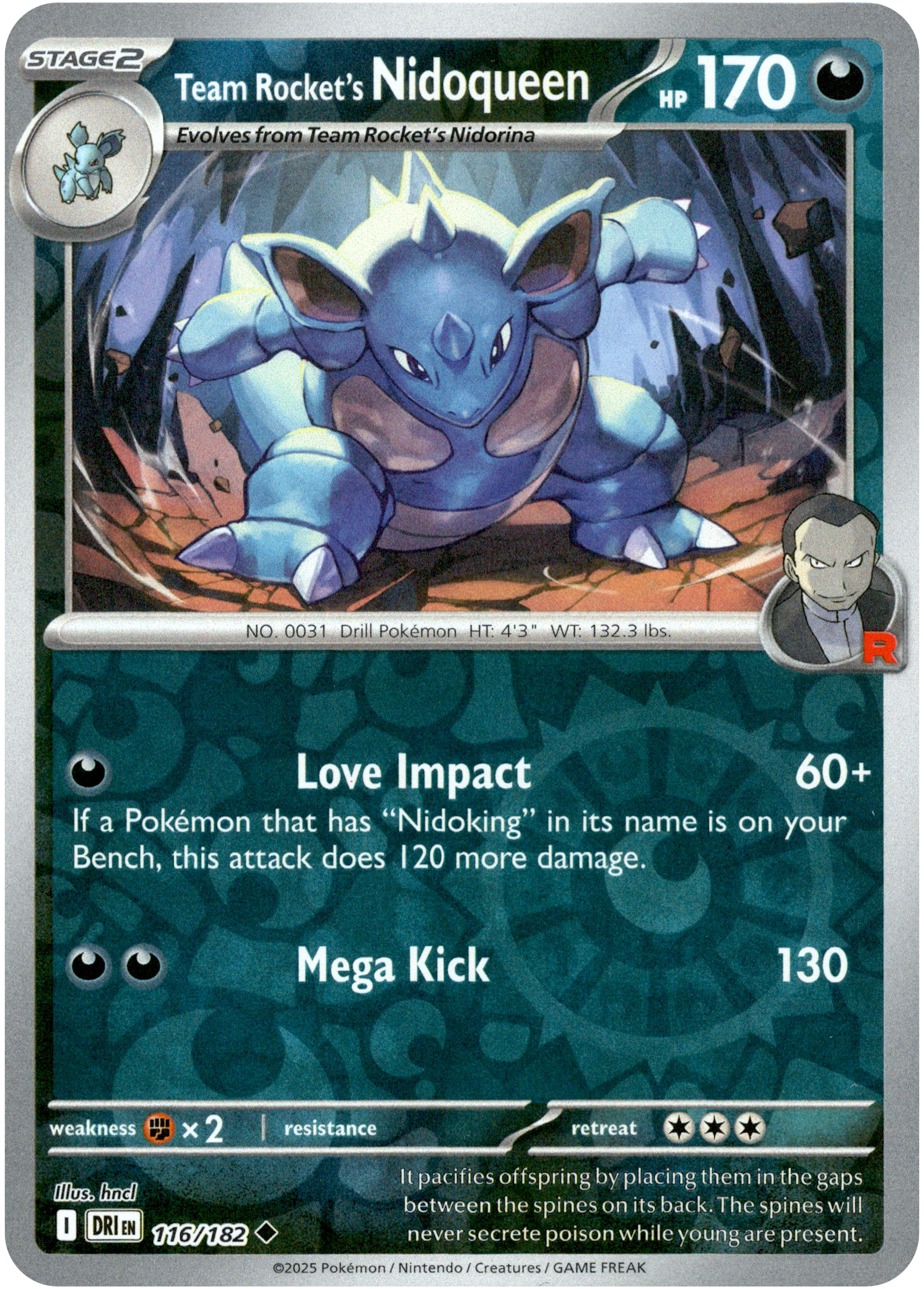 Team Rocket's Nidoqueen - 116/182 - Destined Rivals - Reverse Holo - Card Cavern