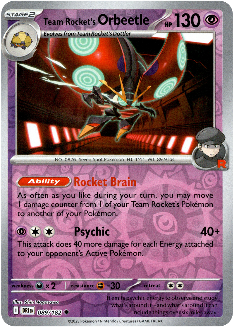 Team Rocket's Orbeetle - 089/182 - Destined Rivals - Reverse Holo