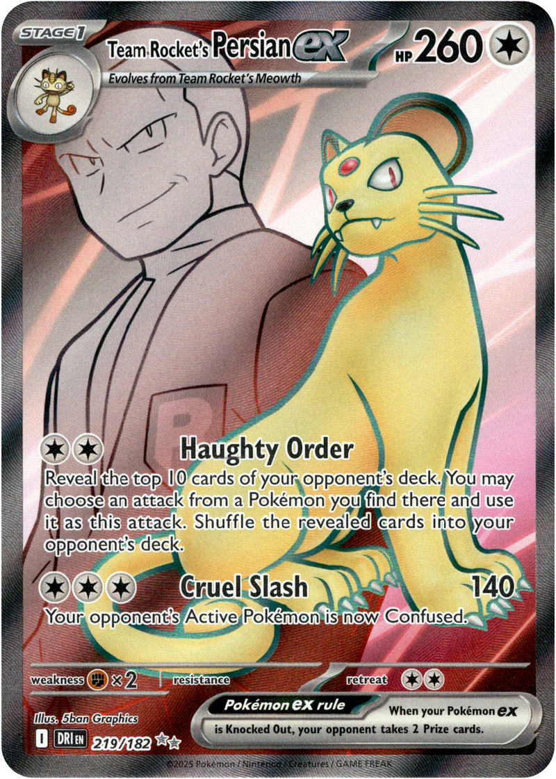 Team Rocket's Persian ex - 219/182 - Destined Rivals - Holo – Card ...