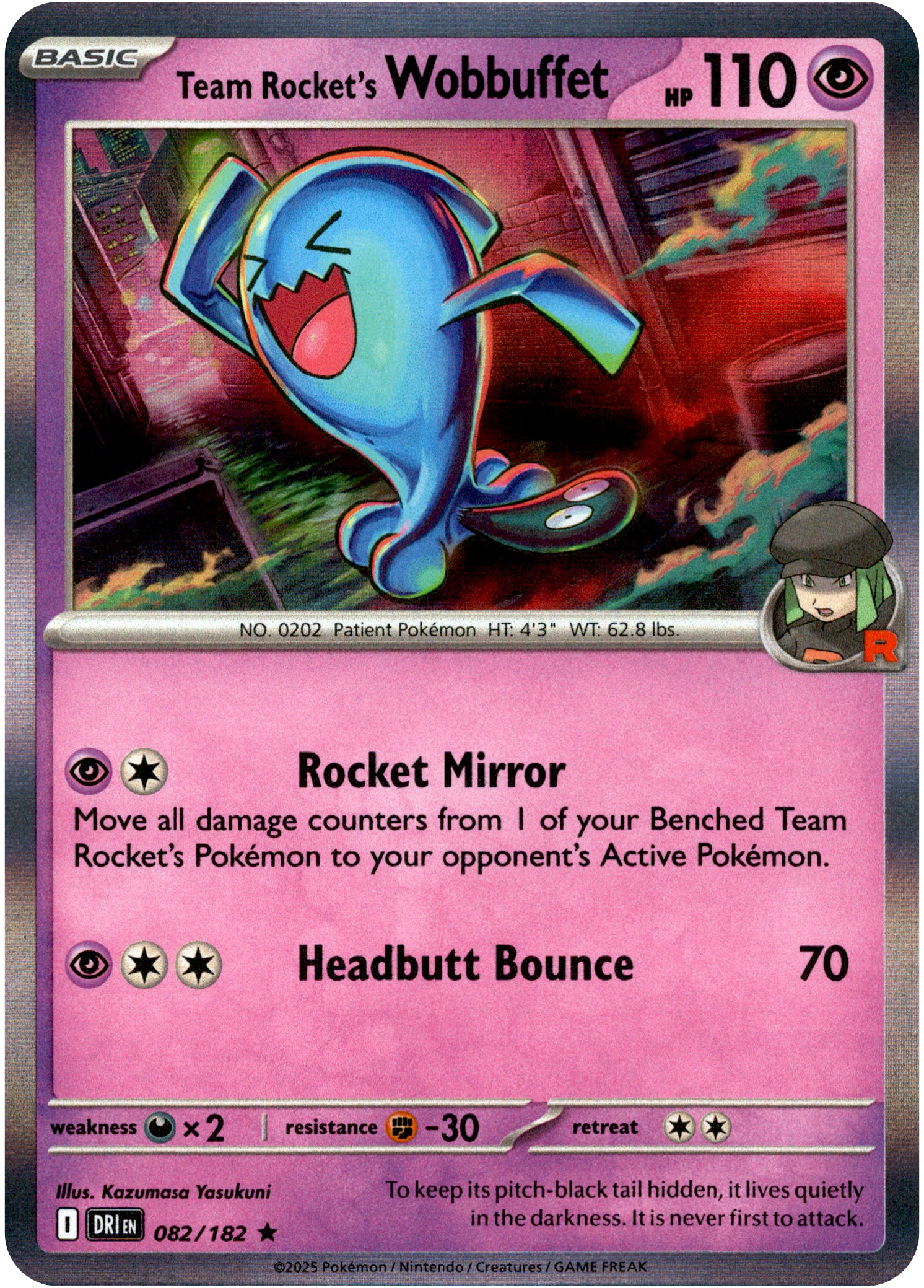 Team Rocket's Wobbuffet - 082/182 - Destined Rivals - Holo – Card ...