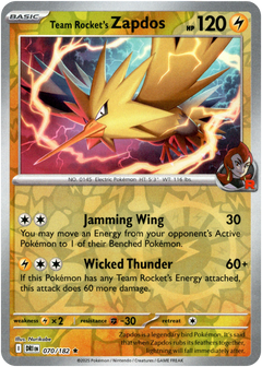 Team Rocket's Zapdos - 070/182 - Destined Rivals - Reverse Holo - Card Cavern