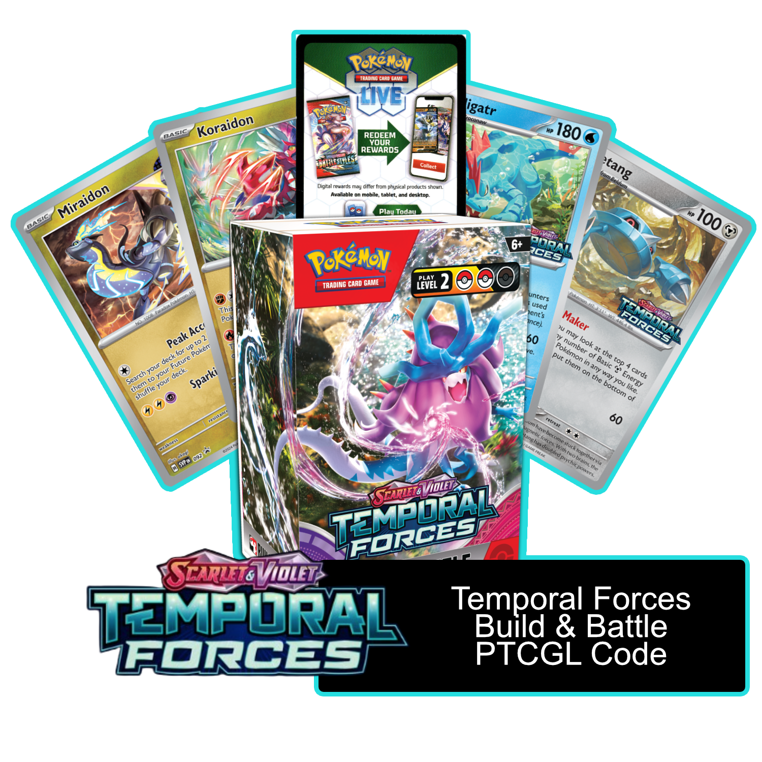 Temporal Forces Build & Battle Box - 1 of 4 Promos - PTCGL Code - Card Cavern