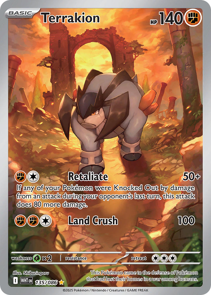 Terrakion - 135/086 - White Flare - Holo - Card Cavern