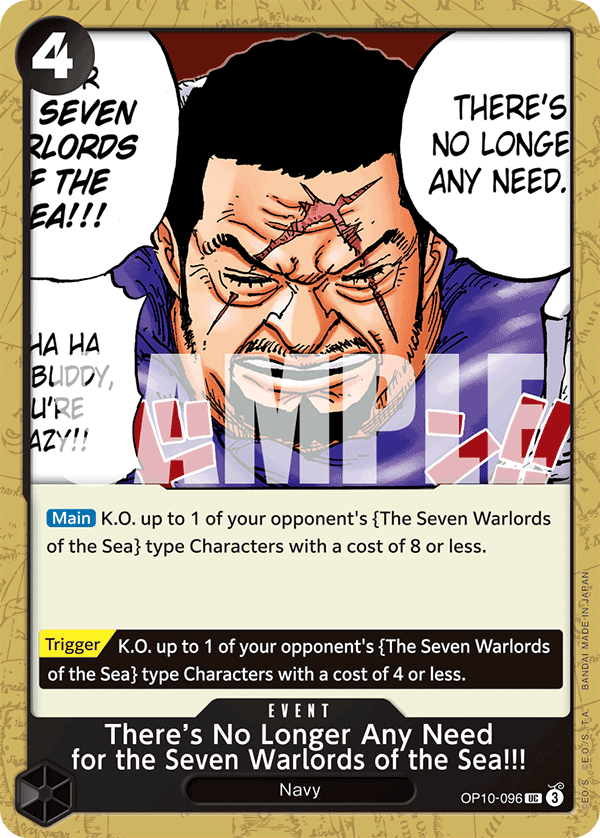 There's No Longer Any Need for the Seven Warlords of the Sea!!! - OP10-096 UC - Royal Blood - Card Cavern