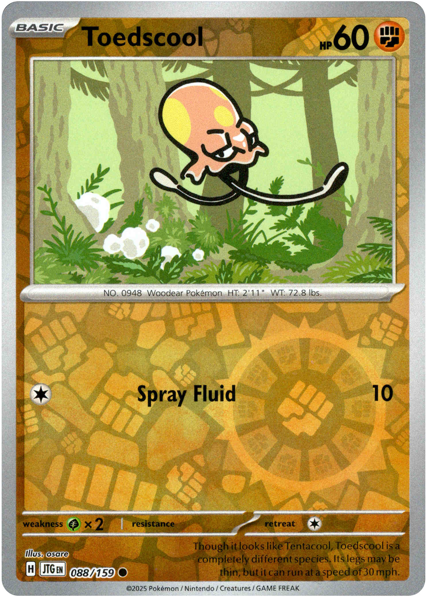 Toedscool - 088/159 - Journey Together - Reverse Holo - Card Cavern