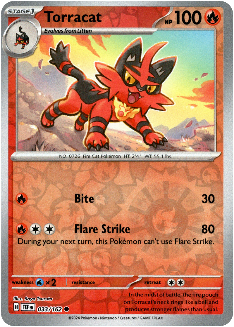 Torracat - 033/162 - Temporal Forces - Reverse Holo - Card Cavern