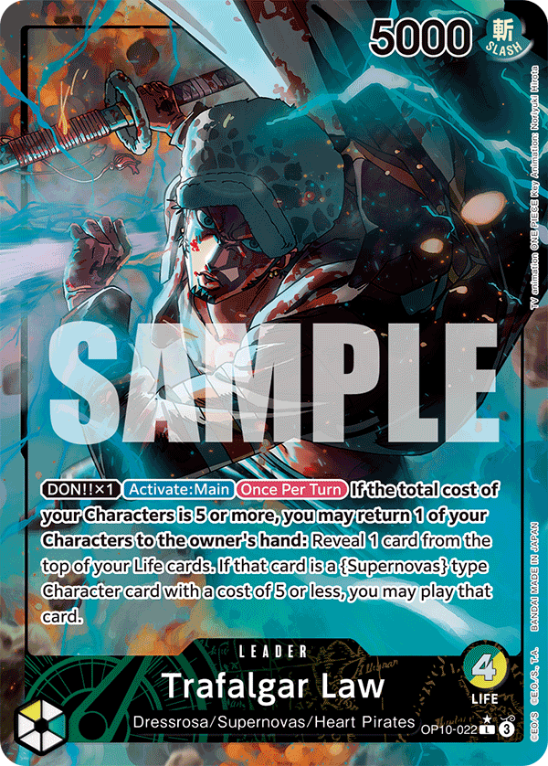 Trafalgar Law (Parallel) - OP10-022 L - Royal Blood - Foil - Card Cavern