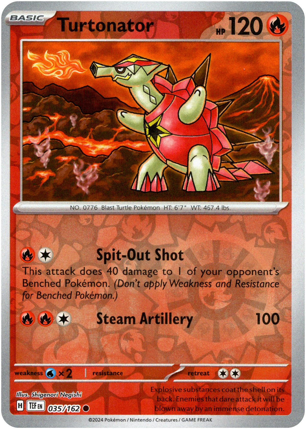 Turtonator - 035/162 - Temporal Forces - Reverse Holo - Card Cavern