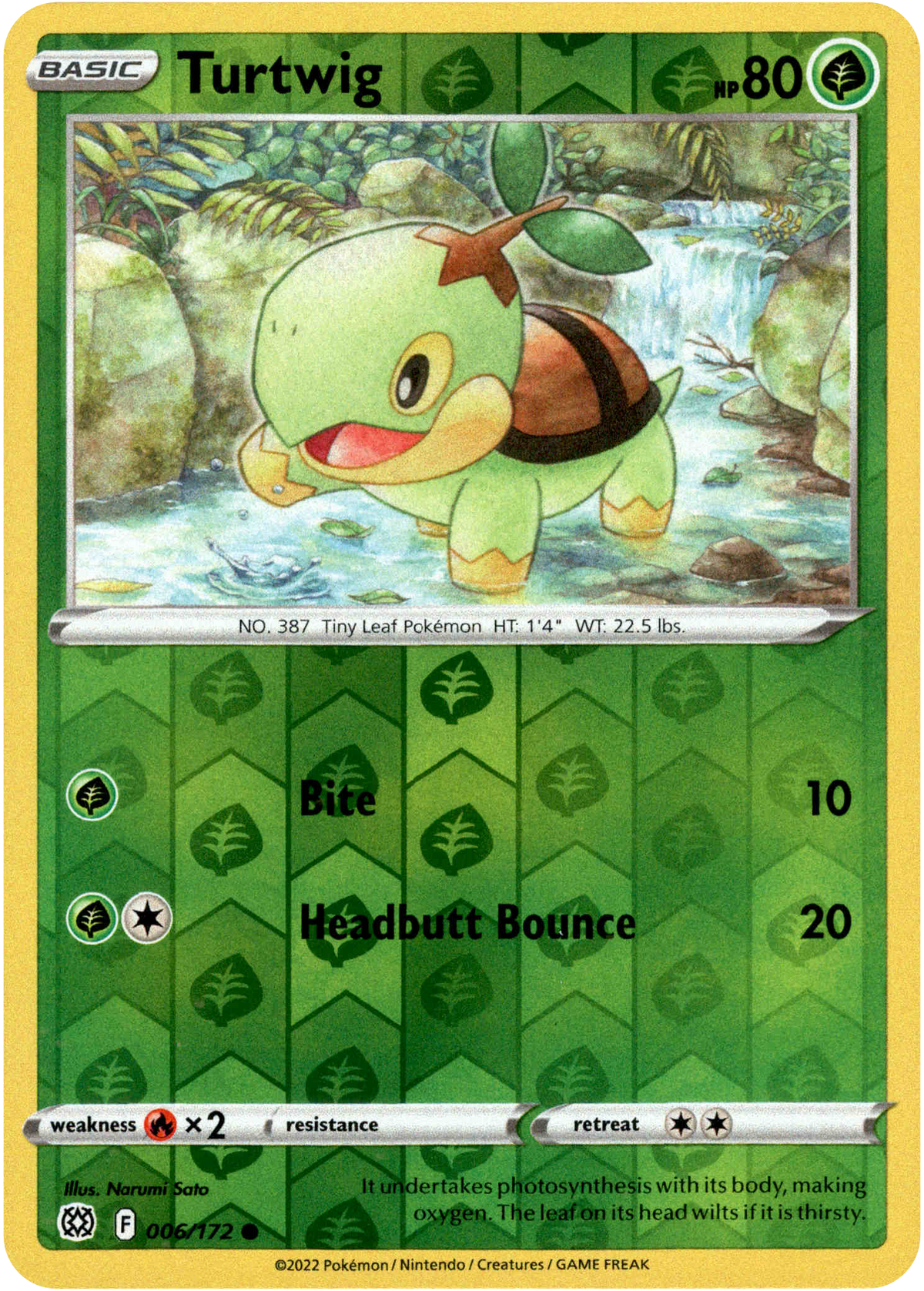 Turtwig - 006/172 - Brilliant Stars - Reverse Holo - Card Cavern