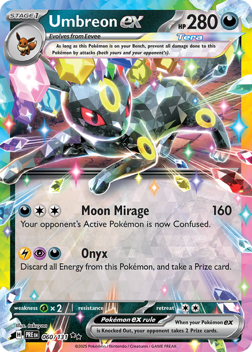 Pokemon Booster Pack Umbreon Ex Prismatic Evolutions Holo Pokmon TCG Card  - Debit Card Skin / Sticker Pokemon Card Packs