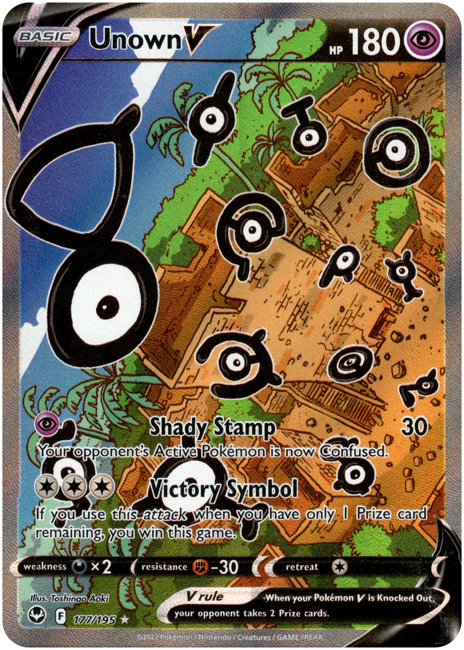 Unown V Alternate Art - 177/195 - Silver Tempest - Holo - Card Cavern